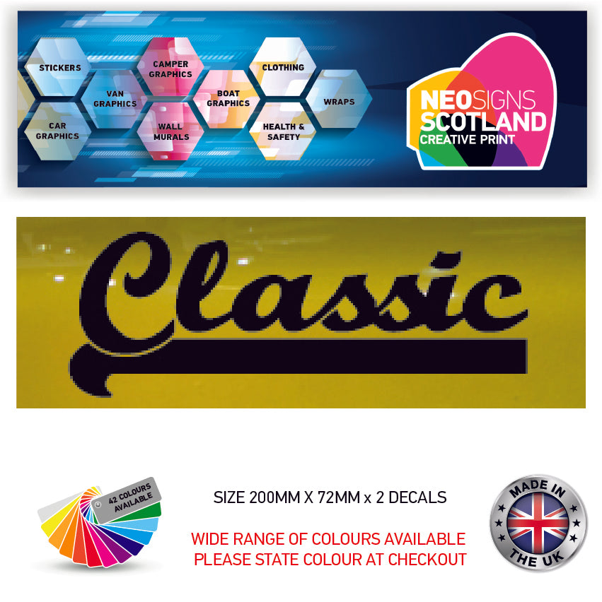 200CG101-116 200mm x 2 Stickers Car Bike Van Truck Boat Vinyl Graphic