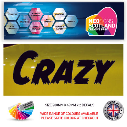 200CG101-116 200mm x 2 Stickers Car Bike Van Truck Boat Vinyl Graphic