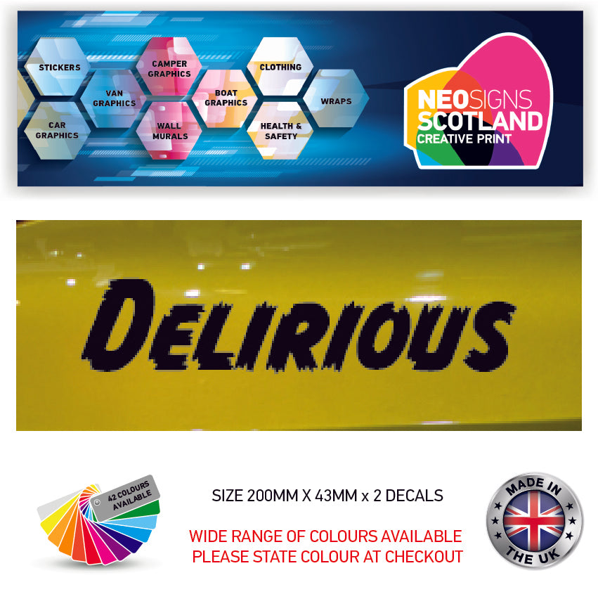 200CG101-116 200mm x 2 Stickers Car Bike Van Truck Boat Vinyl Graphic