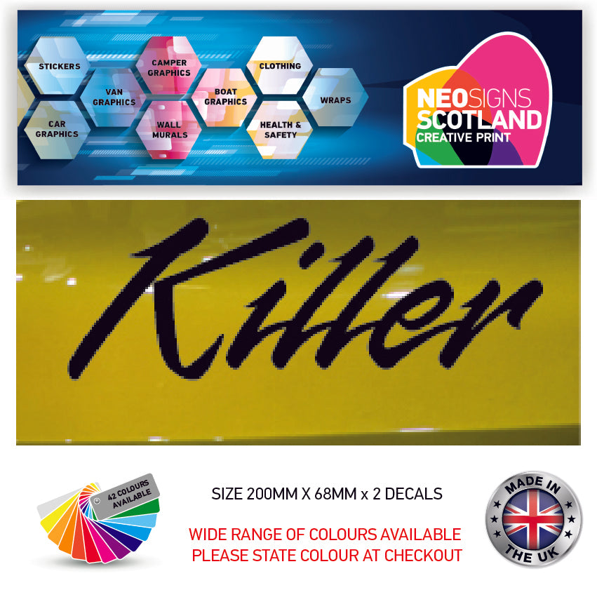 200CG101-116 200mm x 2 Stickers Car Bike Van Truck Boat Vinyl Graphic