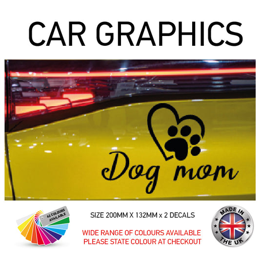 200CG017 Dog Mom Sticker 200mm x 132mm