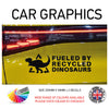 200CG008 Fueled By Recycled Dinosaurs Sticker 200mm x 58mm