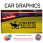200CG008 Fueled By Recycled Dinosaurs Sticker 200mm x 58mm