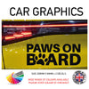 200CG009 Paws On Board Sticker 200mm x 80mm