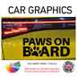 200CG009 Paws On Board Sticker 200mm x 80mm