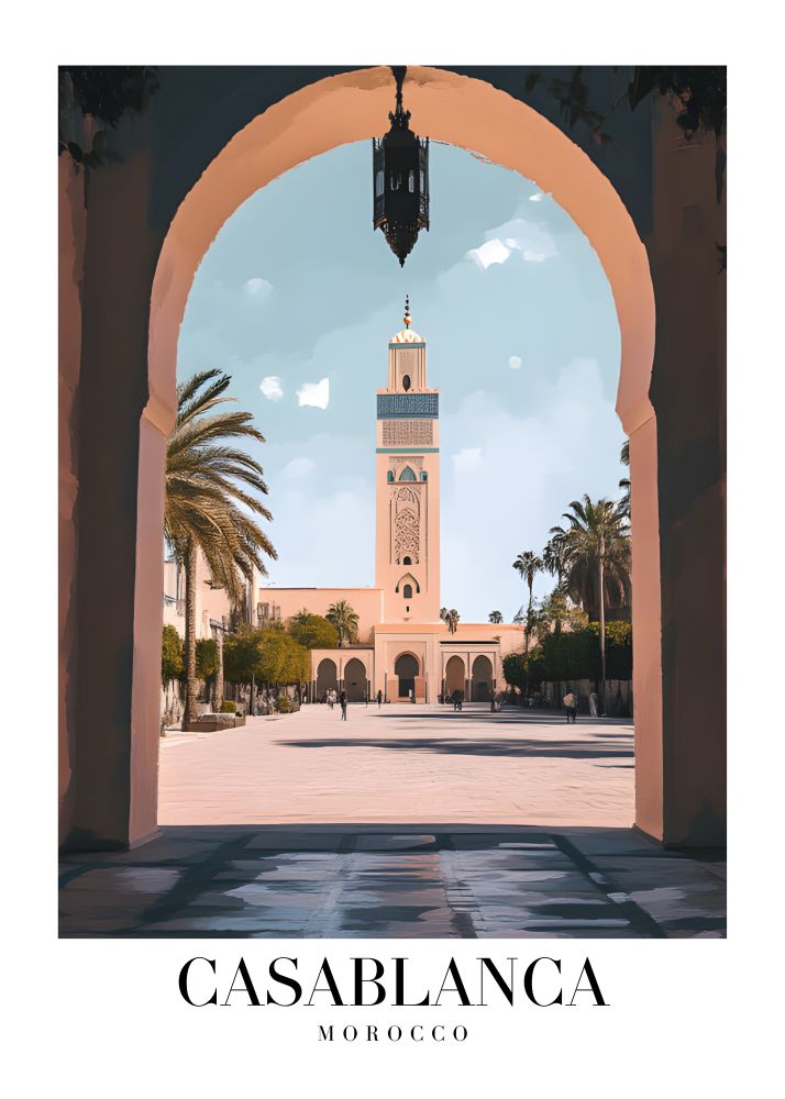 DAV201 Casablanca Morocco Printed | Premium Waterproof & Tear Resistant Full Colour Posters