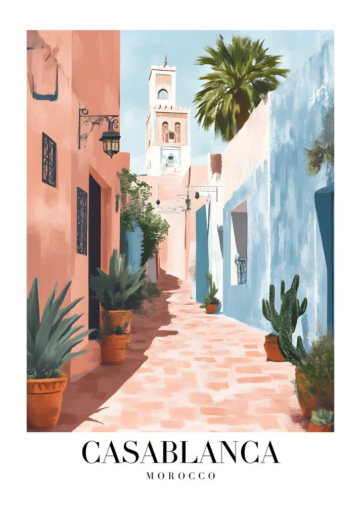 DAV202 Casablanca Morocco Printed | Premium Waterproof & Tear Resistant Full Colour Posters