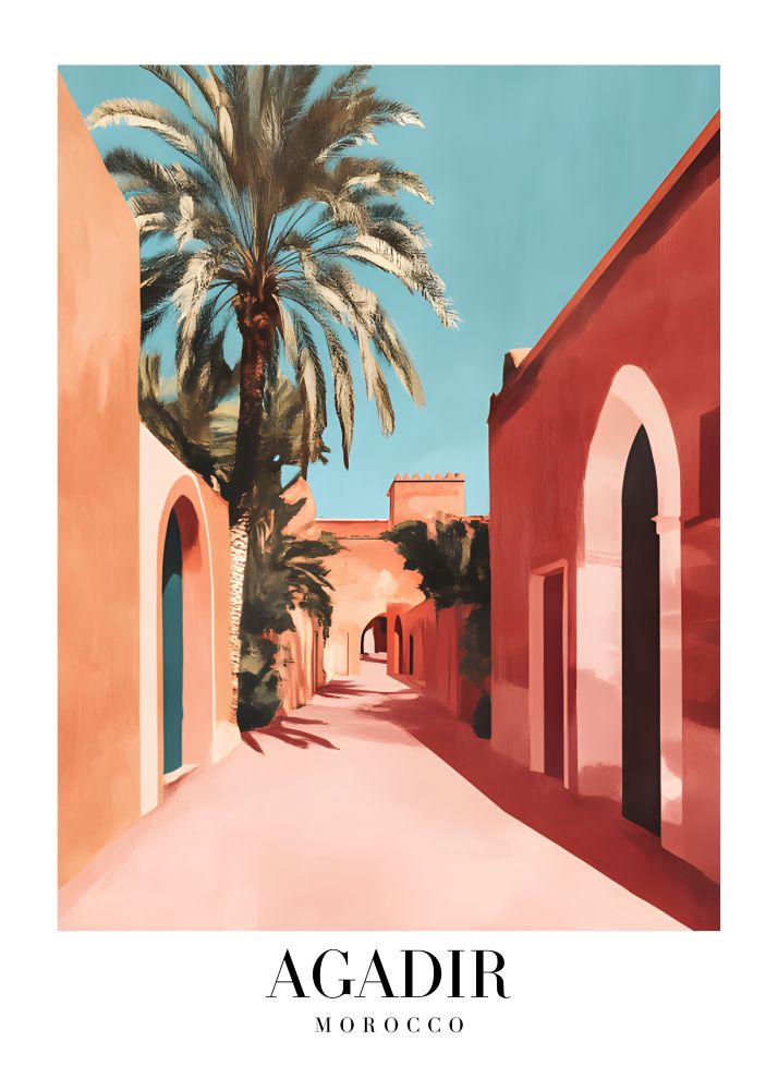 DAV208 Agadir Morocco Printed | Premium Waterproof & Tear Resistant Full Colour Posters