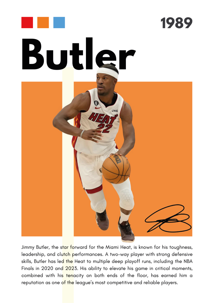 BAS20 Jimmy Butler (1989) Printed | Premium Waterproof & Tear Resistant Full Colour Posters