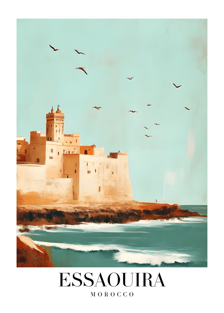 DAV211 Essaouira Morocco Printed | Premium Waterproof & Tear Resistant Full Colour Posters