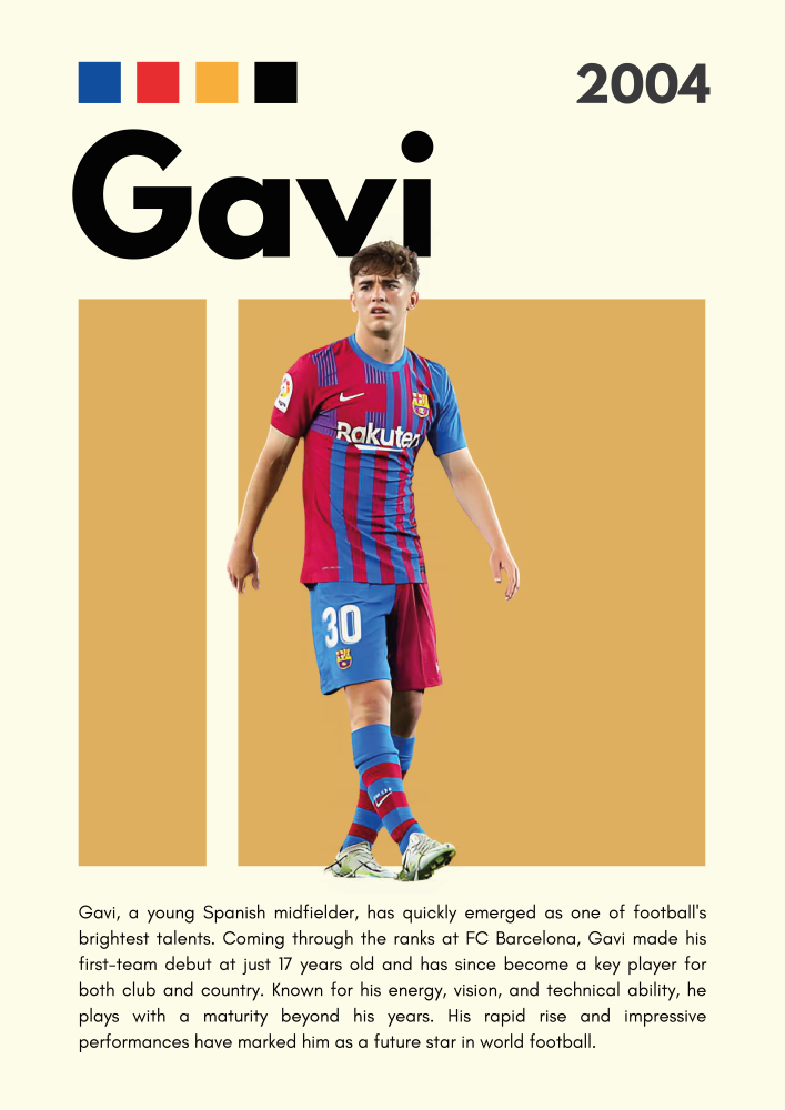 FOOT21 Gavi (2004) Printed | Premium Waterproof & Tear Resistant Full Colour Posters