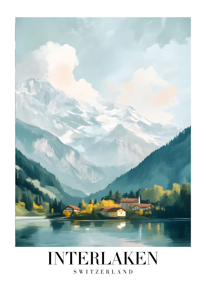 DAV220 Interlaken Switzerland Printed | Premium Waterproof & Tear Resistant Full Colour Posters