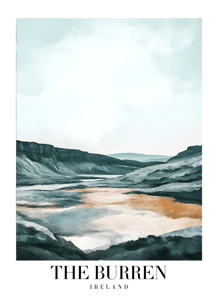 DAV226 The Burren Ireland Printed | Premium Waterproof & Tear Resistant Full Colour Posters