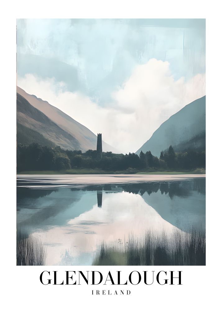 DAV232 Glendalough Ireland Printed | Premium Waterproof & Tear Resistant Full Colour Posters