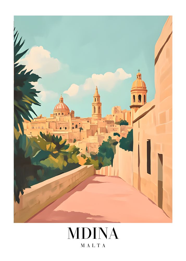 DAV236 Mdina Malta Printed | Premium Waterproof & Tear Resistant Full Colour Posters