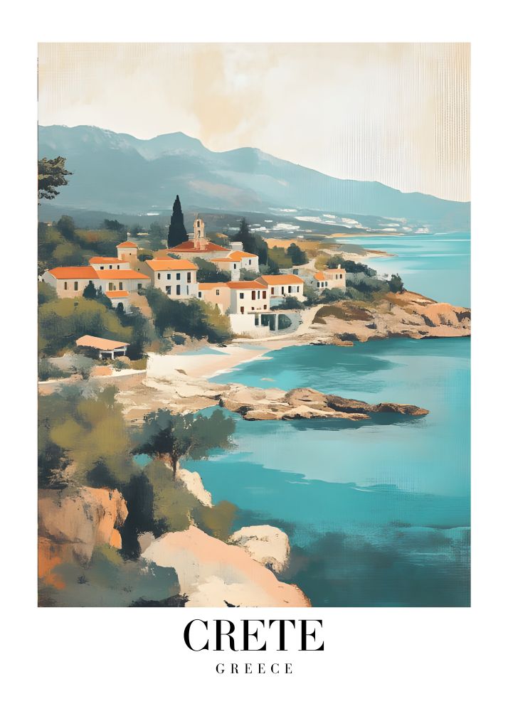 DAV239 Crete Greece Printed | Premium Waterproof & Tear Resistant Full Colour Posters