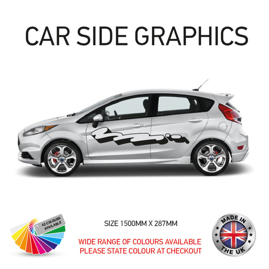 23CSG002 Car Side Graphics X 2  Universal Will Fit Any Car or Van