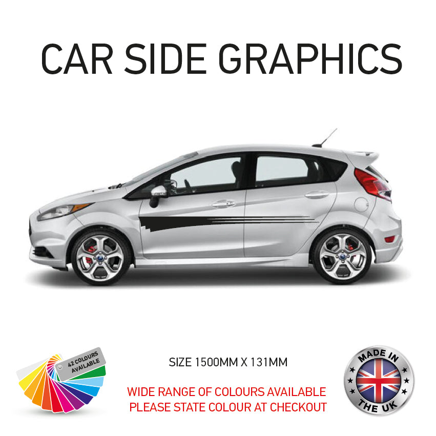 23CSG001-100 Car Side Graphics X 2 Will Fit Any Car Van Universal Stickers Decals