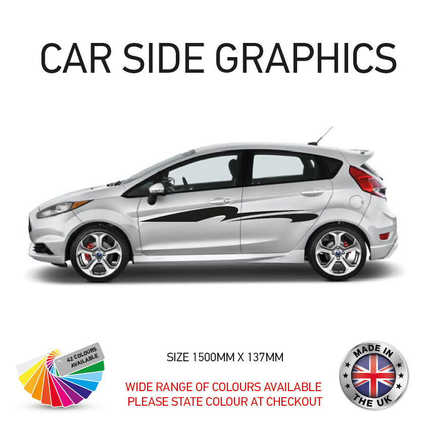 23CSG001-100 Car Side Graphics X 2 Will Fit Any Car Van Universal Stickers Decals