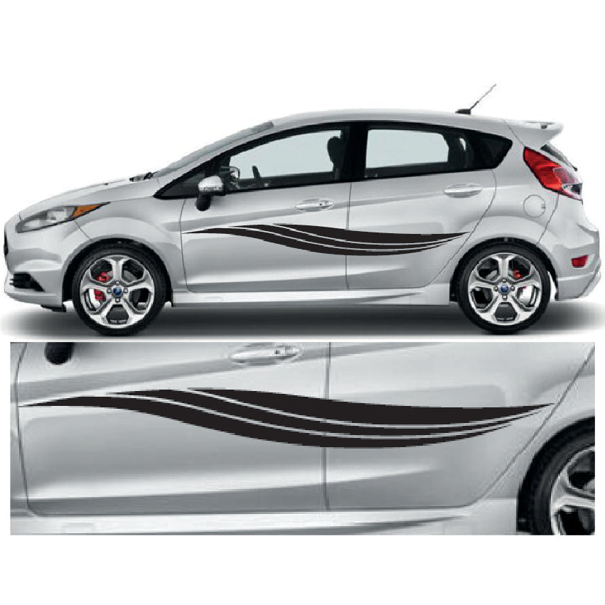 23CSG025 Car Side Graphics X 2 1500mm x 165mm Will Fit Any Car Van Universal Stickers Decals