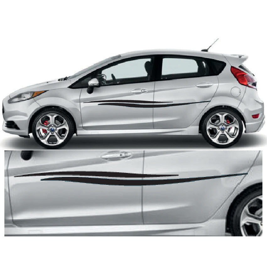 23CSG029 Car Side Graphics X 2 1500mm x 91mm Will Fit Any Car Van Universal Stickers Decals
