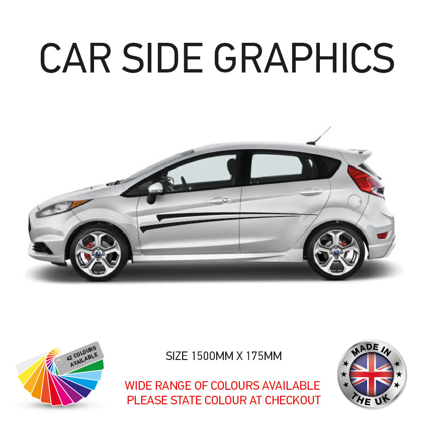23CSG001-100 Car Side Graphics X 2 Will Fit Any Car Van Universal Stickers Decals