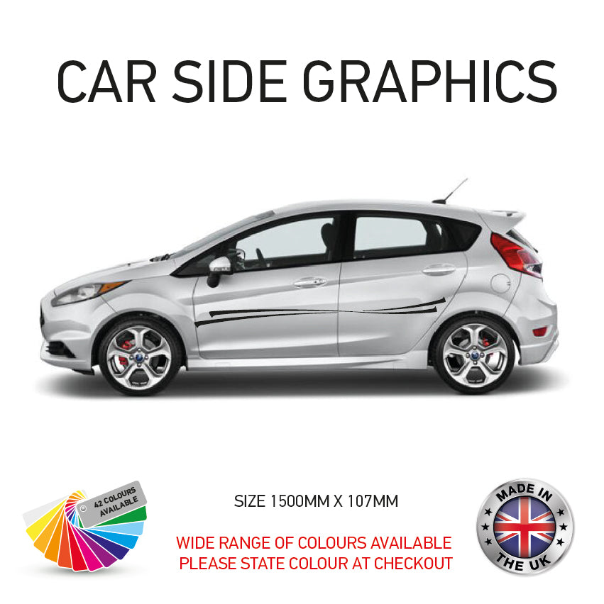 23CSG001-100 Car Side Graphics X 2 Will Fit Any Car Van Universal Stickers Decals