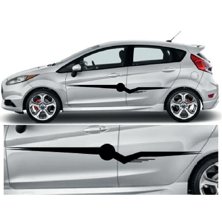 23CSG040 Car Side Graphics X 2 1500mm x 253mm Will Fit Any Car Van Universal Stickers Decals