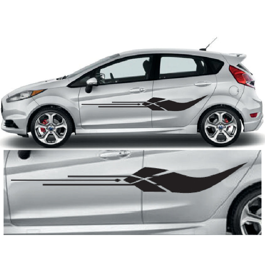 23CSG043 Car Side Graphics X 2 1500mm x 194mm Will Fit Any Car Van Universal Stickers Decals