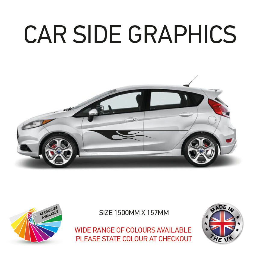 23CSG001-100 Car Side Graphics X 2 Will Fit Any Car Van Universal Stickers Decals