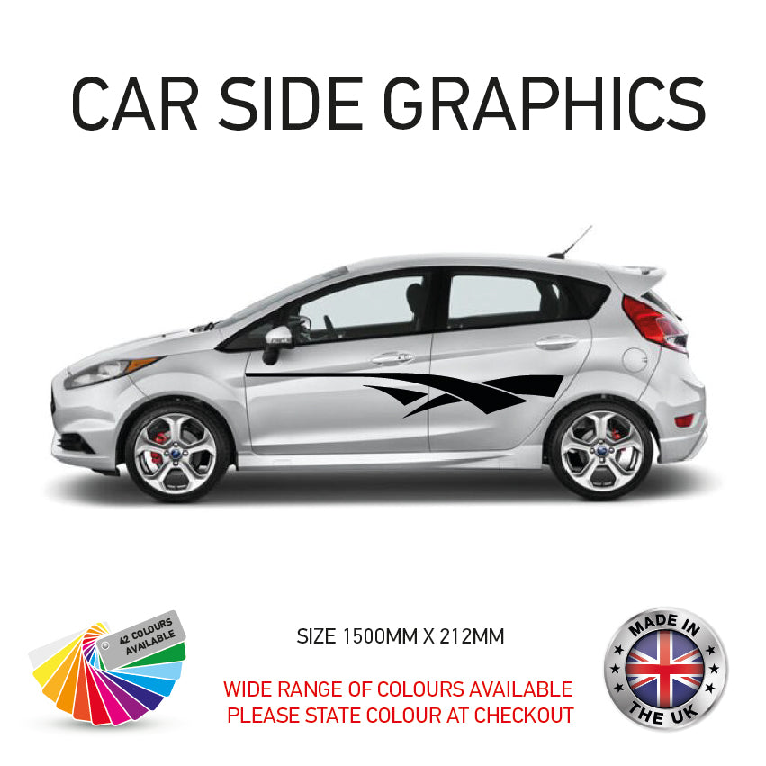 23CSG Car Side Graphics X 2 Will Fit Any Car Van Universal Stickers Decals