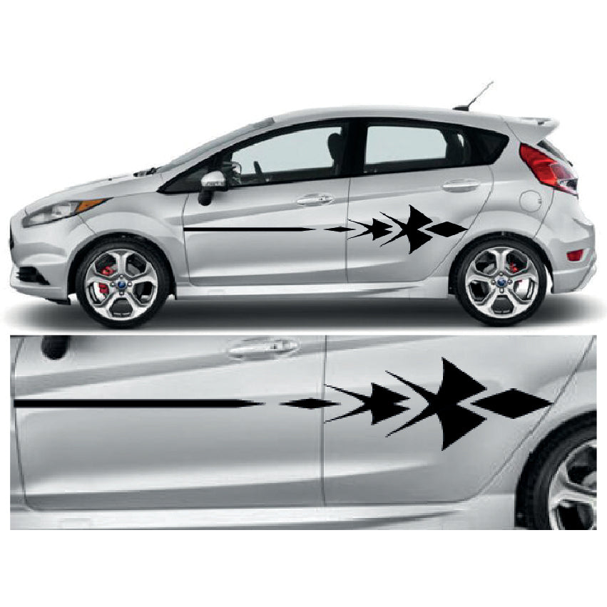 23CSG072 Car Side Graphics X 2 1500mm x 260mm Will Fit Any Car Van Universal Stickers Decals