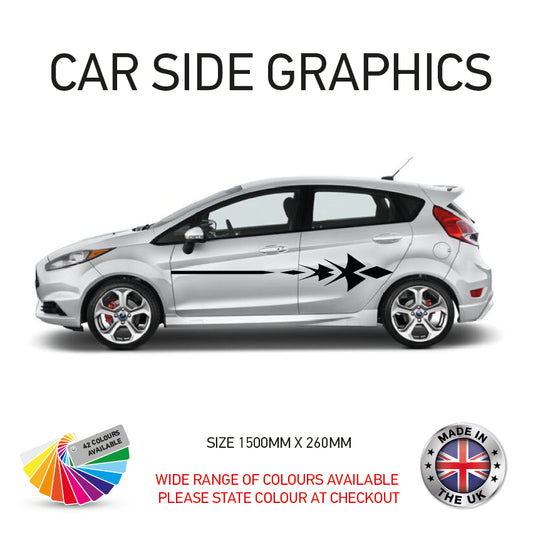 23CSG073 Car Side Graphics X 2  Universal Will Fit Any Car or Van