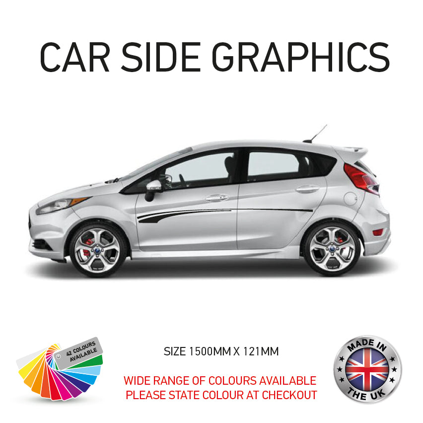 23CSG001-100 Car Side Graphics X 2 Will Fit Any Car Van Universal Stickers Decals