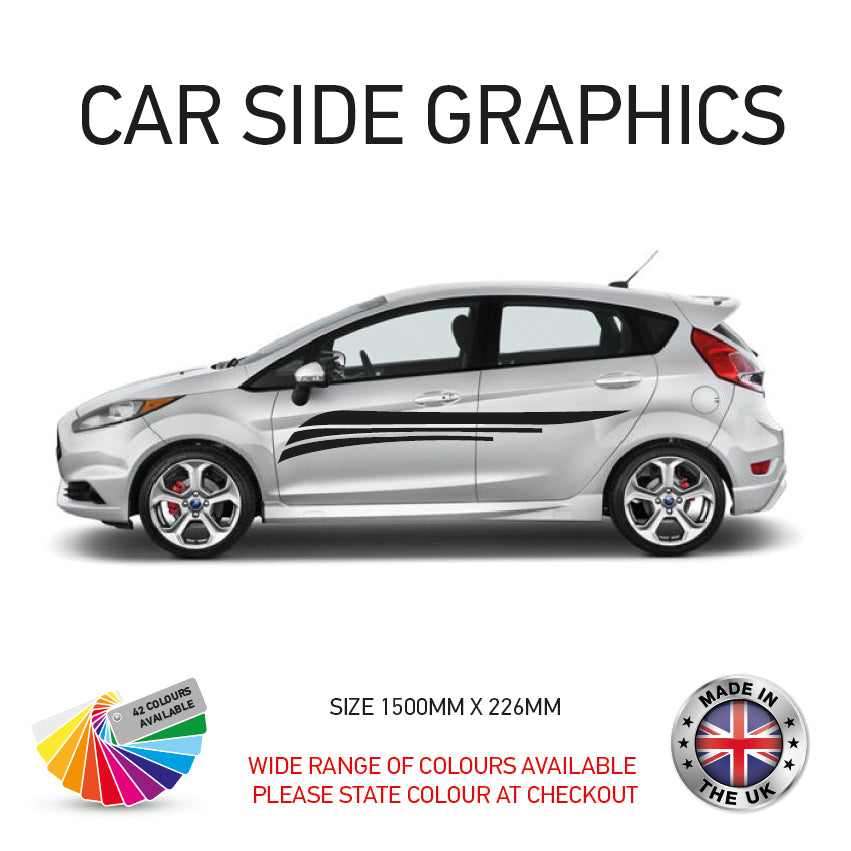 23CSG074 Car Side Graphics X 2  Universal Will Fit Any Car or Van