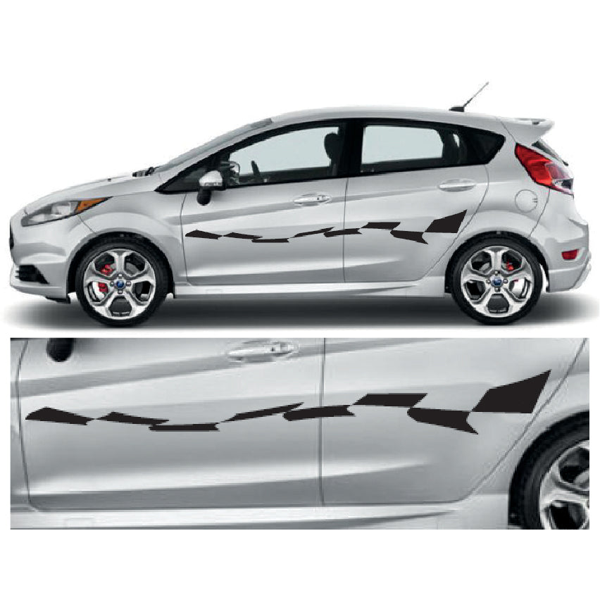 23CSG076 Car Side Graphics X 2 1500mm x 185mm Will Fit Any Car Van Universal Stickers Decals