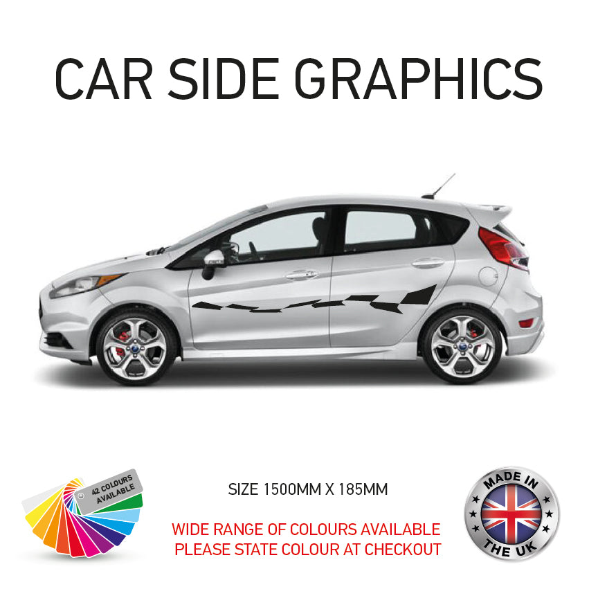 23CSG Car Side Graphics X 2 Will Fit Any Car Van Universal Stickers Decals