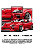 Toyota Supra MK4 Car Poster Printed | Premium Waterproof & Tear Resistant Full Colour Posters
