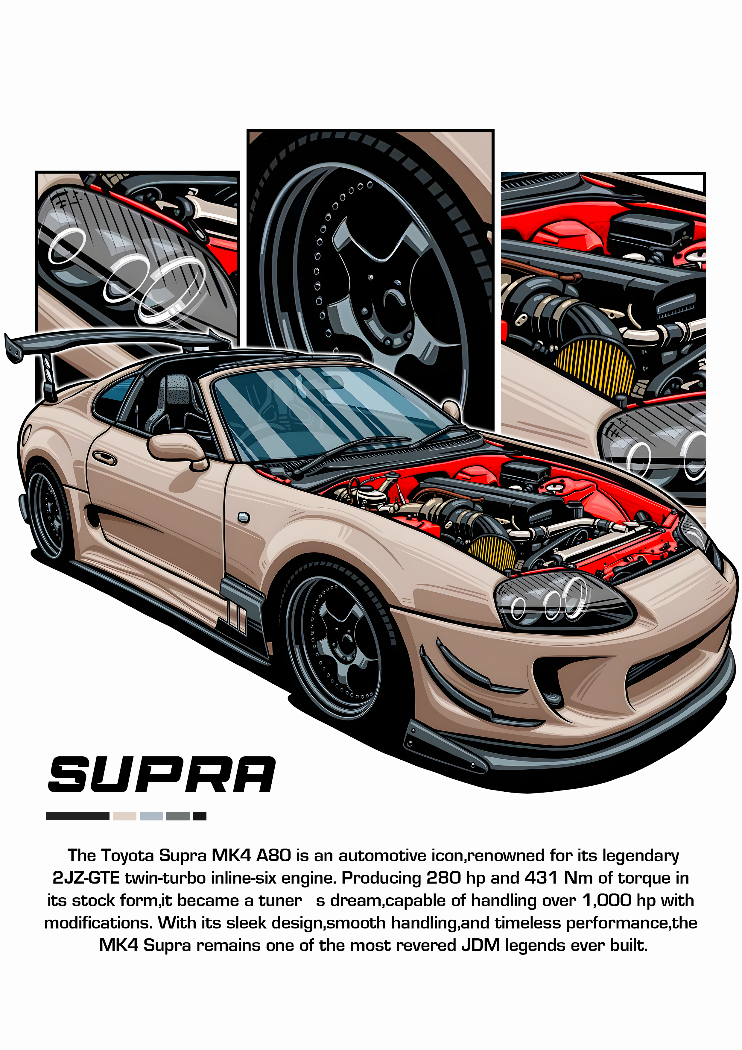 Car Poster Printed | Premium Waterproof & Tear Resistant Full Colour Posters