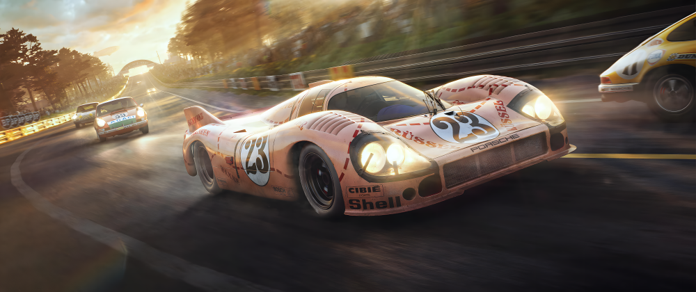 PC24 Porsche 917/20 Pink Pig (1971) Panoramic Premium Waterproof & Tear Resistant Poster