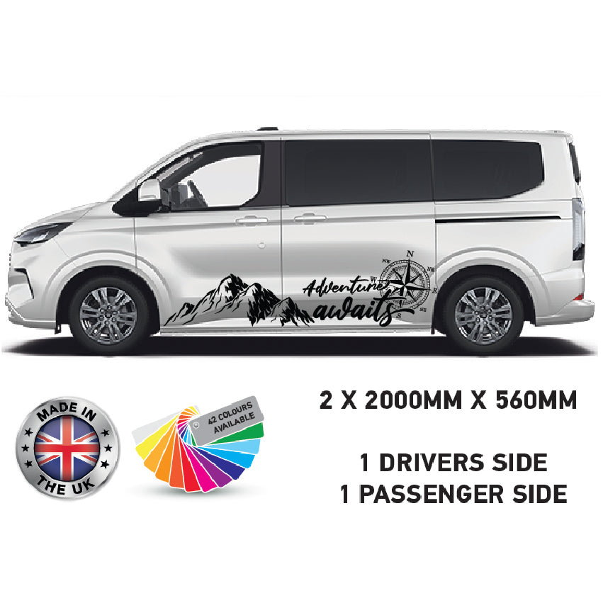 25CL05 Adventure Awaits Campervan Graphic Motorhomes And Campervans