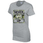 Never Give Up Cotton T-Shirt Available in Black Grey and White TF25CL10