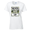 Never Give Up Cotton T-Shirt Available in Black Grey and White TF25CL10
