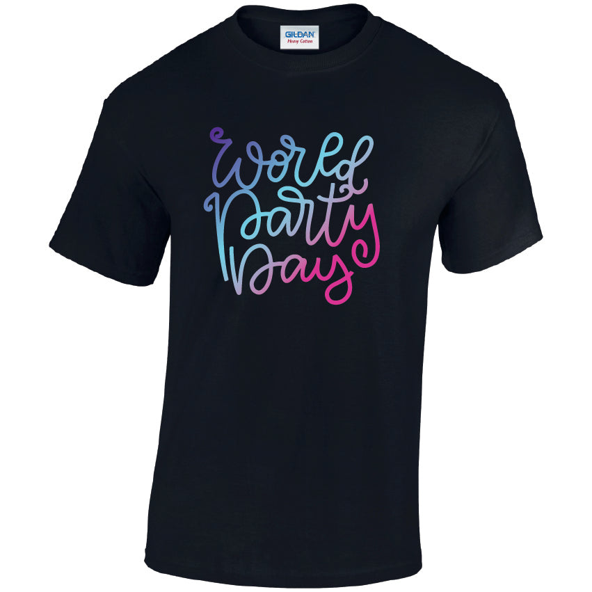 World Party Day Cotton T-Shirt Available in Black Grey and White TM25CL11