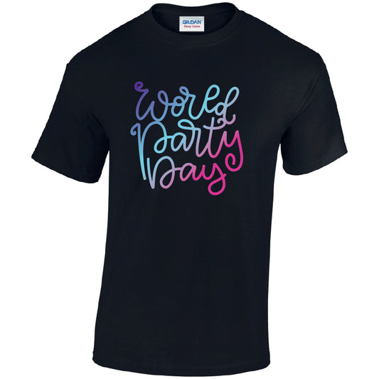World Party Day Cotton T-Shirt Available in Black Grey and White TM25CL11