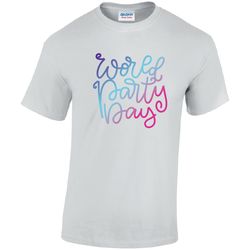 World Party Day Cotton T-Shirt Available in Black Grey and White TM25CL11