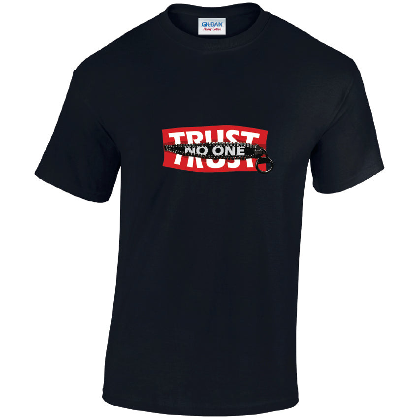 Trust No One Cotton T-Shirt Available in Black Grey and White TM25CL14