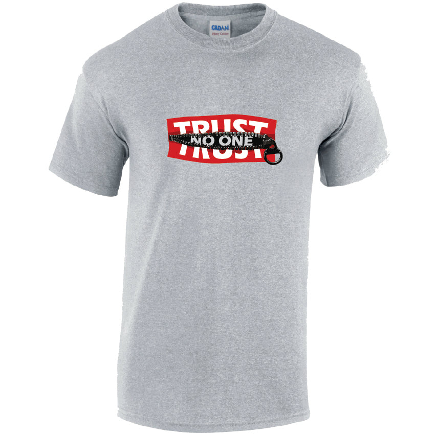Trust No One Cotton T-Shirt Available in Black Grey and White TM25CL14