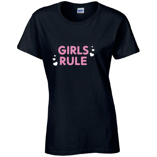 Girls Rule T-Shirt Available in Black Grey and White TF25CL15