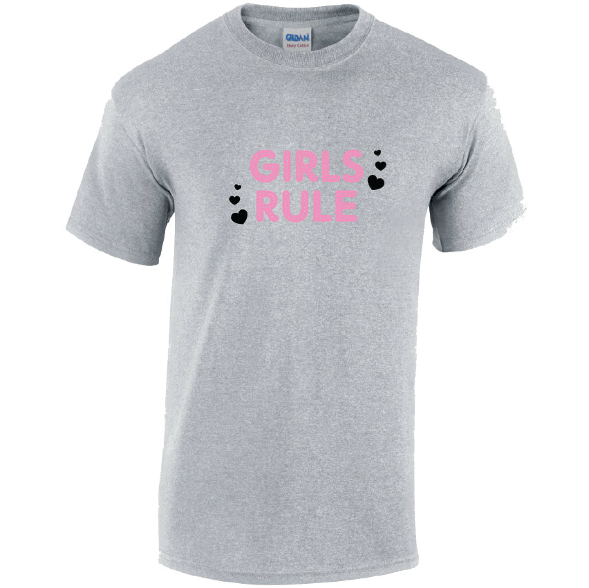 Girls Rule Cotton T-Shirt Available in Black Grey and White TM25CL15